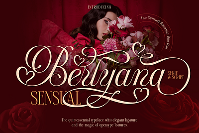 Berlyana Sensual beauty font branding custom font fashion font font font design font style glamour lettering logo font logo type love font luxury modern romantic font script font serif font typeface valentine days vintage font