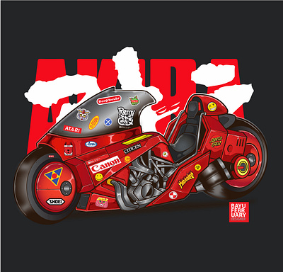 Kaneda's motorbike concept in the film AKIRA akira anime fanart kaneda motion graphics motorbike red toys urbanart vector