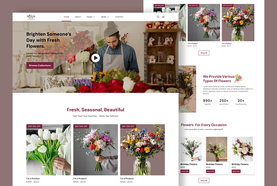 "Blossom: A Fresh and Elegant Flower Shop Landing Page Design 🌸 cleaninterface creativelayout customerexperience digitalexperience ecommercedesign floralwebsite flowershop freshflowers landingpagedesign minimalui moderndesign natureinspired onlineshopping productshowcase responsivedesign uiuxdesign userfriendlydesign visualaesthetics webdesign websiteconcept