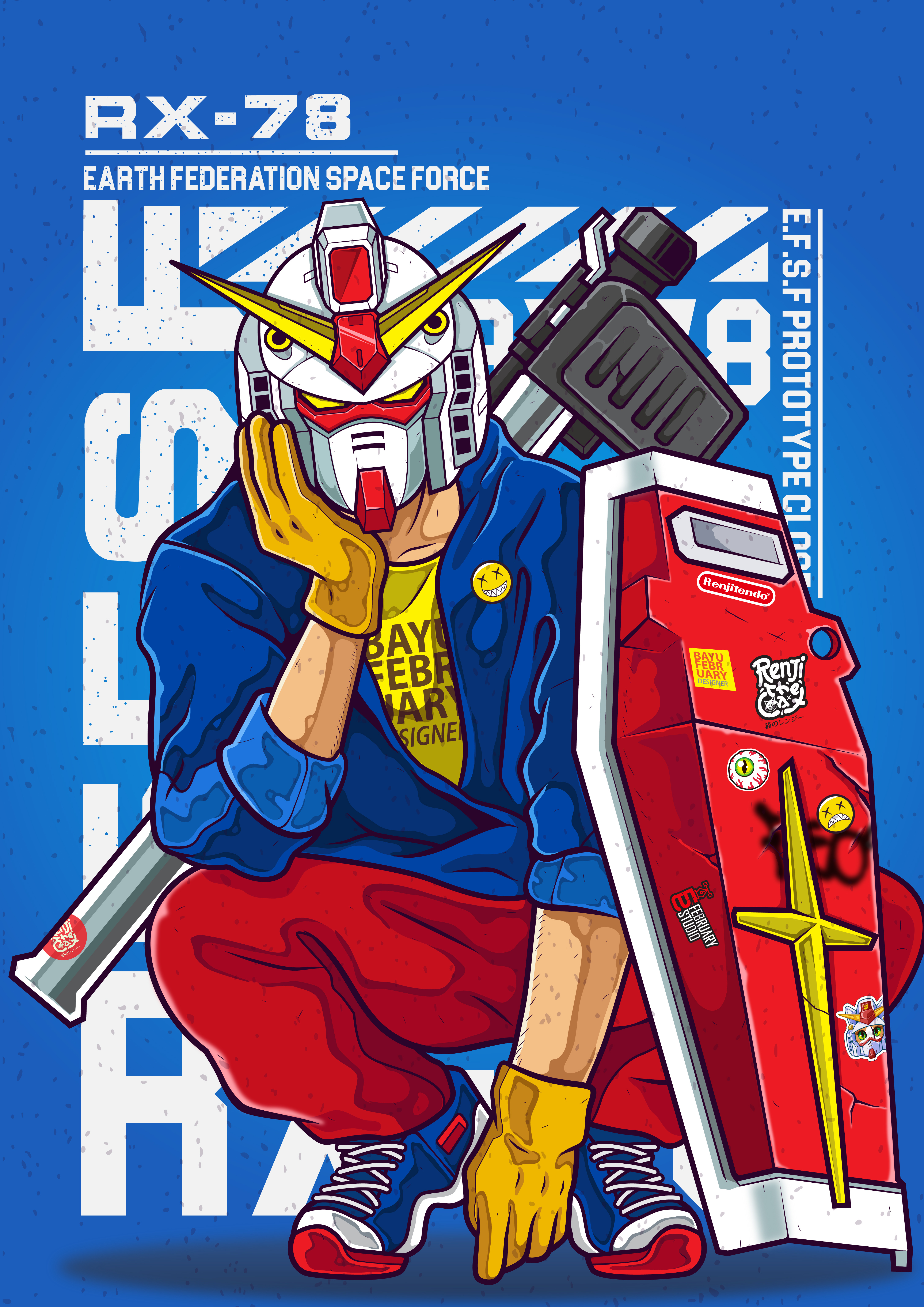 Urban art: mecha concept (GUNDAM) animation anime conceptart fanart gundam mecha robot vector