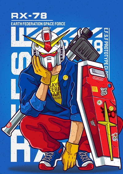 Urban art: mecha concept (GUNDAM) animation anime conceptart fanart gundam mecha robot vector