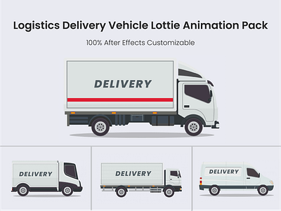 Logistics Delivery Vehicle Lottie Animation Pack after effects animation animation delivery trucks electric truck electric vehicle logistics animation lottie animation lottie files motion graphics quick delivery small van transport trucks transportation trucks animated svg trucks illustrations vehicle lottie animation vehicles animation