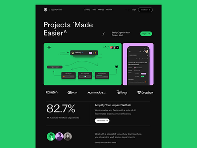 Landing Page Design branding clean design illustration invite landing page product product design profile project management saas task task manager trigger typography ui ui ux user experience ux website