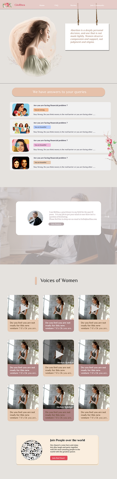 GloRhea - Abortion help website ui