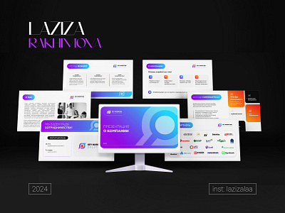 PRESENTATION DESIGN aesthetic branding design figma graphic design illustration key marketing solutions laziza logo marketing photoshop presentation slides tashkent uzbekistan vector