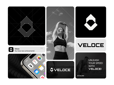 VELOCE | Brand identity for Fitness Brand action logo branding business logo cutting edge logo dymanic logo fitness logo growth logo gym logo letter v logo logo logo design logo designer logo icon modern logo physic logo physical exercise physical logo race logo sprots logo veloce logo