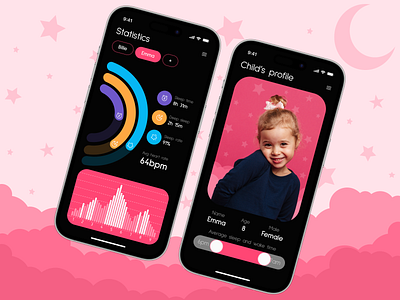 Child Sleep Tracker Mobile iOS App app branding design graphic design illustration logo typography ui ux vector