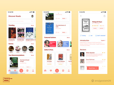 #DailyUI Challenge #091: Curated for You 091 app bookapp creativity curated for you dailyui dailyui challenge design graphic design interactive minimal mobileappdesign popular trending uidesign uiux userexperience userflow userinterface uxdesign