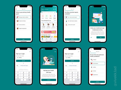 Health Care App | Onboarding journey UI Design | Concept design design system figma figma design healthcare medical mobile app product design ui ui ux ui ux design user experience user interface user journey