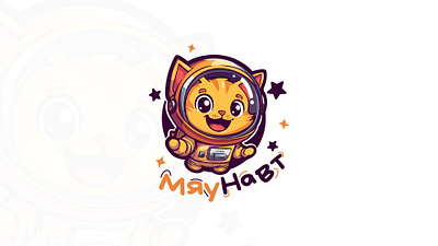 Astronaut cat in space mascot logo logo logo astranaut logo brand logo cat logos logotype