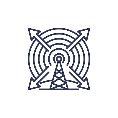 Signal Distribution icon antenna design graphic design icon illustration logo radio signal vector