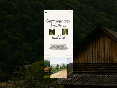 Mountain resort website | Mobile view⛰️ animation framer jitter mobile website mountains website resort website ui ui animation ux uxui web app web design web designer web mobile web site web site design webdesign website website design