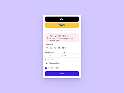 Card Payment Component design exploration interface ui ux visual