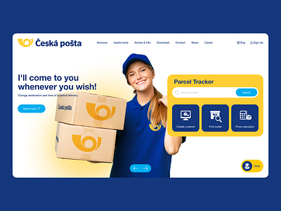 Česká Pošta delivery service website concept branding delivery graphic design hero section mail service post ui web web design website