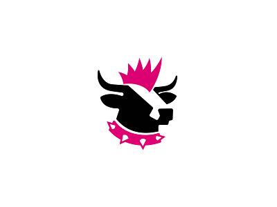 The Craziest Muuu alex seciu animal logo bull logo cow logo logo design logo designer negative space logo punk logo