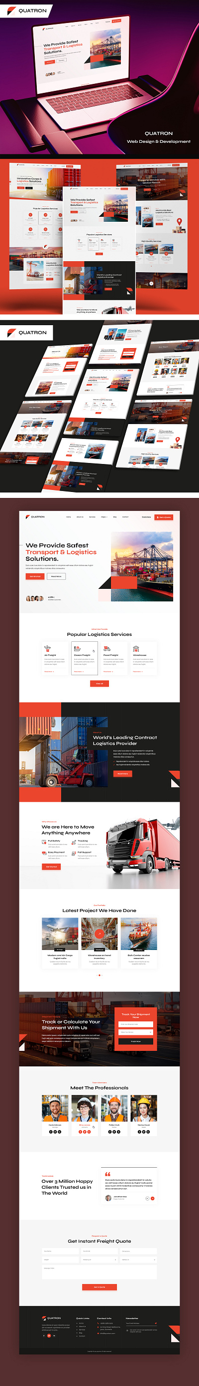 QUATRON - Web Design & Development custom web design elementor figma graphic design interaction design responsive design transport logistics ui design user experience user interface ux design uxui design web design website customization wordpress