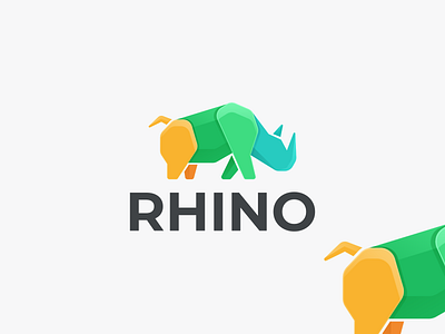 RHINO branding design design graphic graphic design icon logo rhino coloring rhino green yellow coloring rhino icon rhino logo