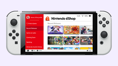 Design concept for Nintendo E-shop illustrator nintendo online shop ui ux