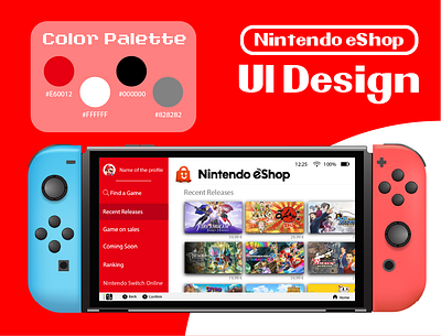 Design concept for Nintendo E-shop illustrator nintendo online shop ui ux