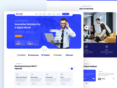 IT Solutions Landing Page business company digital ecosystem digital experience digital future digital partner digital solutions digital transformation innovative it it solutions landing page next gen seamless experience tech technology transforming uiux web website