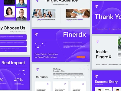 FinerdX - Pitch Deck (Sales Assistant) ai animate b2b brand branding clean company profile dipa inhouse investor deck minimalist modern pitch deck presentation saas sales sales assistant slide deck startup tech support visual identity