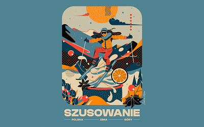 SZUSOWANIE color graphicdesign illustration retro ski typography vector winter