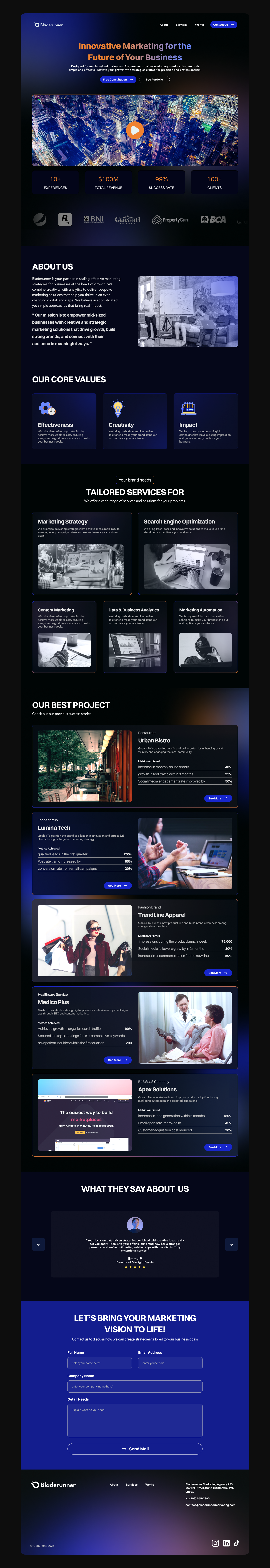 Example of Beautiful Landing Page Website Design