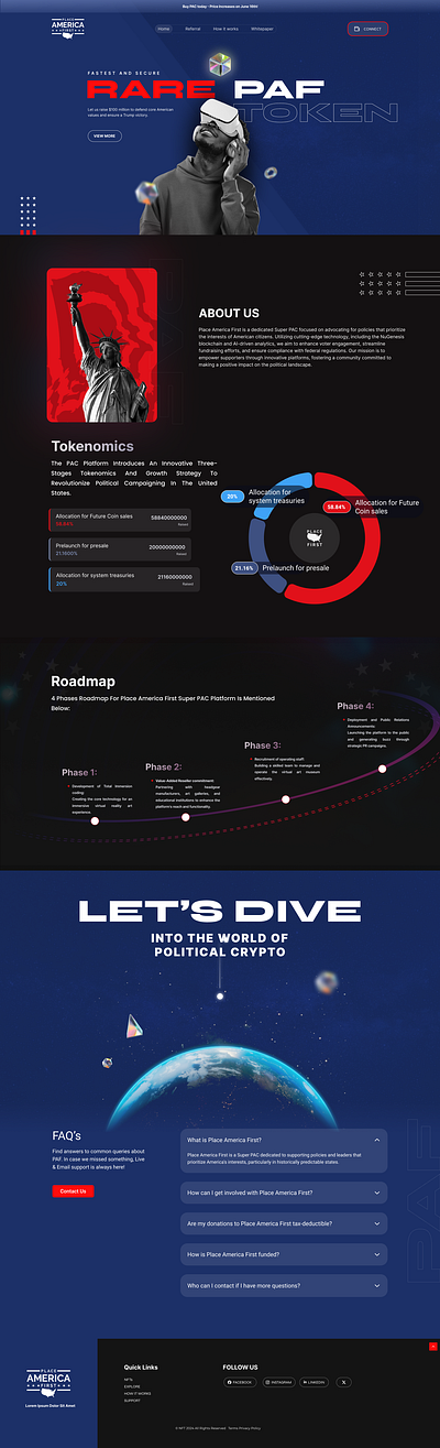 RARE PAF TOKEN - Fund Collector For Trump Political Rally blockchain bnb crypto dashboard finance fund collector ico ido logo political rally smart contract solana web3