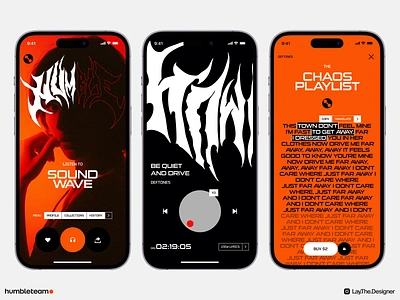 SoundWave - Music Streaming App albums audio player concept design equalizer genres ios lyrics metal logo mobile app music app music discovery playlist songs sound streaming ui ux vibrant visual