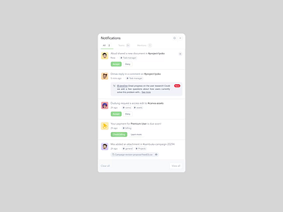 Notification Panel Interaction - Animation ai animation chat dashboard dialog interaction interaction animation learn more modal motion notification panel project read reply responsive saas ux vektora view all