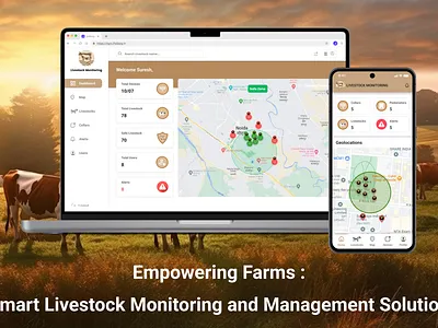 Livestock Monitoring Dashboard & App app cows dashboard farm livestock management monitor uiux webapp