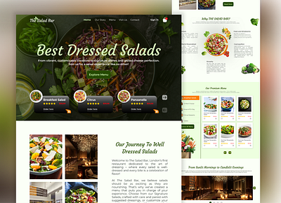 Salad Bar/Restaurant Landing Page Design restaurantlandingpagedesign restaurantwebsiteheropagedesign restaurantwebsuteuidesign saladbarlandingpagedesign saladbarwebsitedesign saladwebsiteherosectionuidesign websitelandingpagedesign