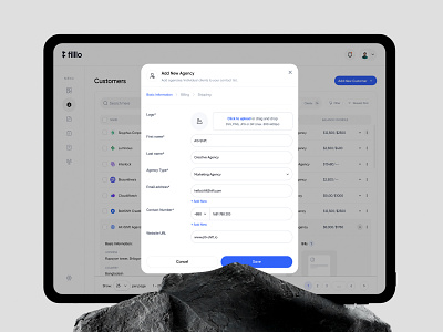 Filllo Money Management - Add Customer add customer admin pannel app design branding customer dashboard design design flow filllo filllodesign management saas ui design uiux ux design web app design web design website design