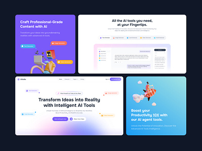 AI Landing Page ai ai tools bento bento grid creative modern tech landing page