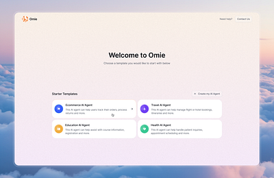 Meet Omie ai aiagents design figma illustration minimal ui uidesign ux web