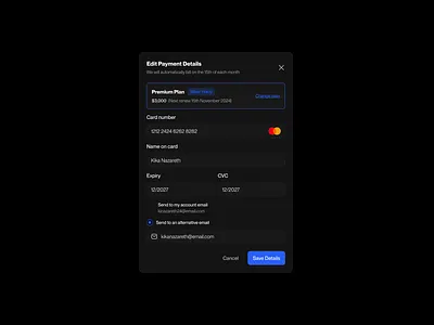 Payment Modal app design ui ux