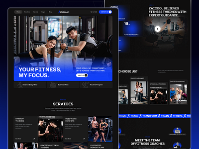 Zaicool - Personal Fitness Trainer Website figma design fitnesswebsitedesign fitnesswebsitetemplates gym landing page minimal design personaltrainerwebsitedesign responsive design template design uiux uiuxdesign user experience web devolopment webdesign webflow webflow template website concept website template website theme workout