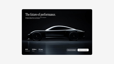 Car hero concept car clean concept dark dark mode design header hero ui ui design