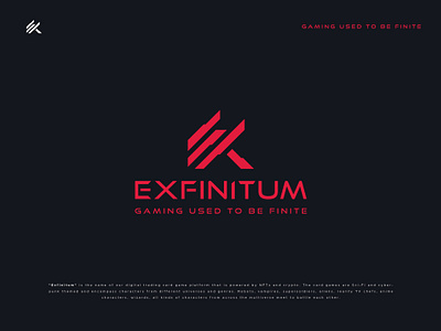 Exfinitum gaming card trading card crypto e logo edgy gaming gaming logo logo design nft tech trading