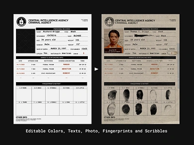 Film Props : Criminal Record & Fingerprints branding design pixflow title typography