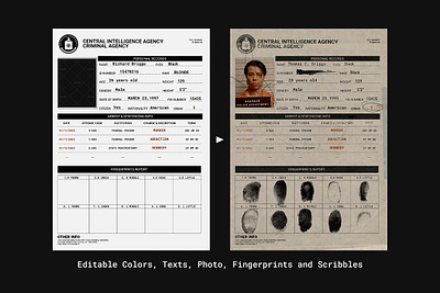 Film Props : Criminal Record & Fingerprints branding design pixflow title typography