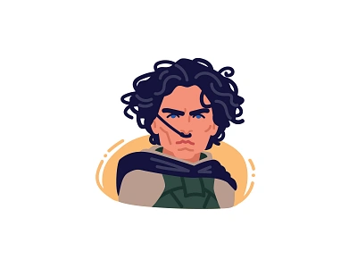 Timothée Chalamet (Paul Atredies) avatar character dune face flat design fremen head illustration minimal movie paul atredies portrait timothée chalamet paul vector