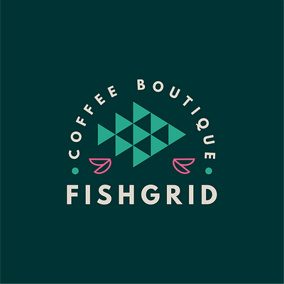 Fishgrid Coffee Boutique [Logo concept] brandingm brassai coffee fish geometrical graphic design grid logo vector