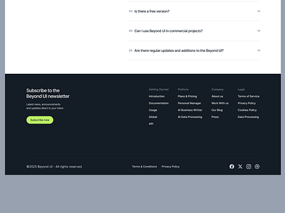 Footer design UI - Beyond UI beyond ui design design system figma footer footer design footer ui footer ui design free ui kit ui ui design ux design