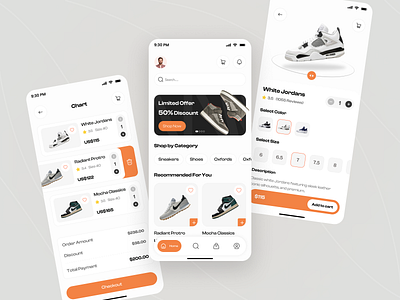 E-commerce Mobile App Design add to cart app design buy ecommerce ecommerce app ecommerce design ecommerce mobile app fashion mobile app mobile app design online shopping online store shoe shoe app shoe mobile app shoes shop shop shopping shopping app sports shoe