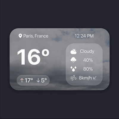 Weather widget app design interface ui ux