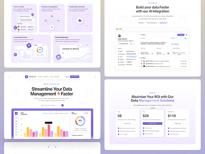 Sunnyside - Data Management Website analytics dashboard data design interface product saas service startup ui ux web web design website