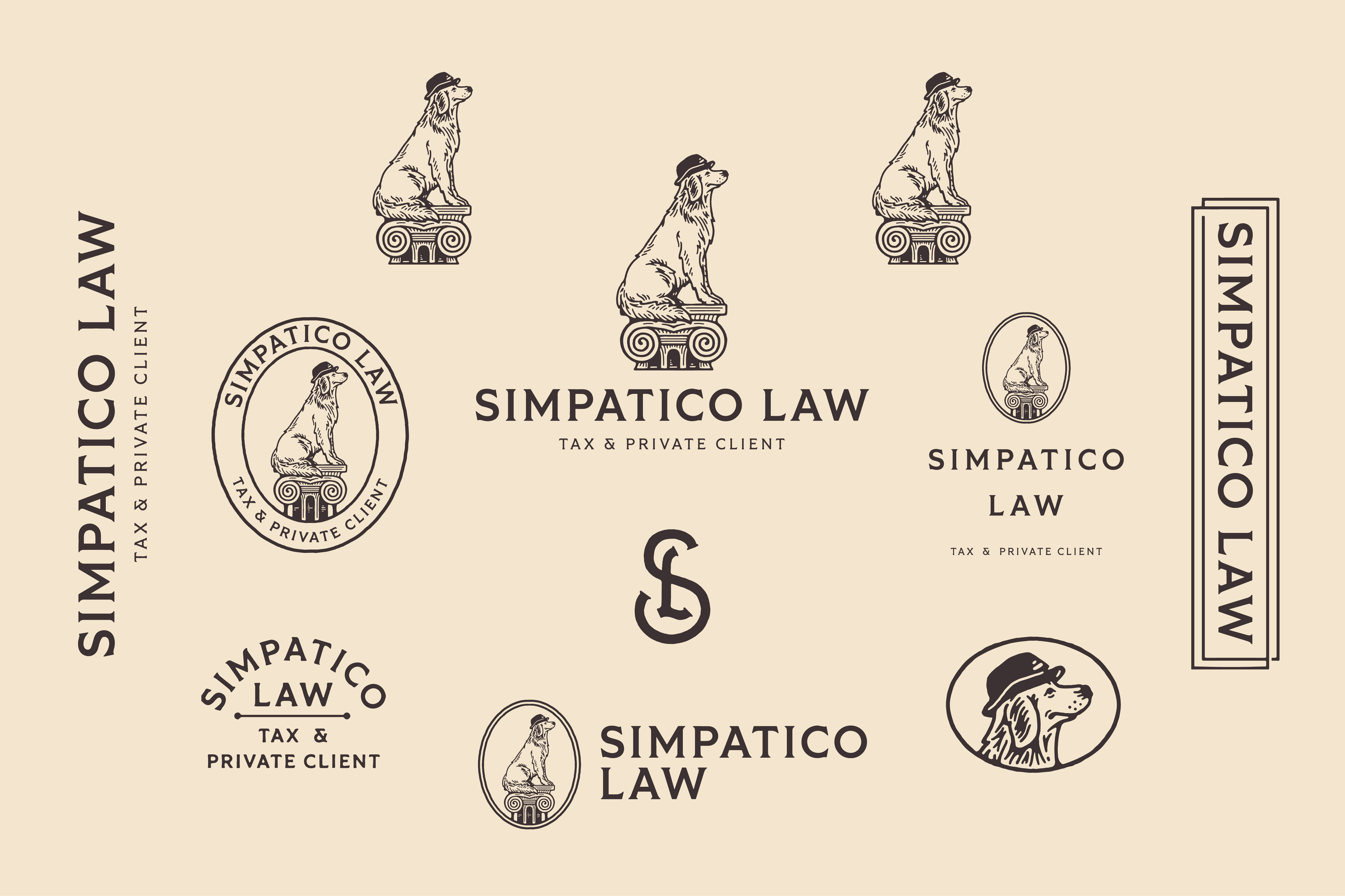 SIMPATICO LAW BRANDING animal logo branding dog logo graphic design logo logo made logo service service logo vintage branding vintage design vintage illutration vintage logo vintage logo design vintage logo service