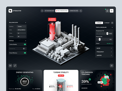 Platform for a Production Management ✦ OpsMaster admin panel analytics charts crm dashboard design erp graphs interface management product saas sidebar system table ui ux