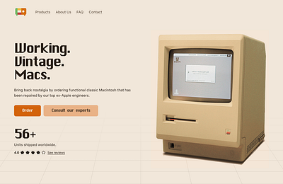 Vintage Macintosh Store #DailyUI dailyui hero landing page retro ui vintage